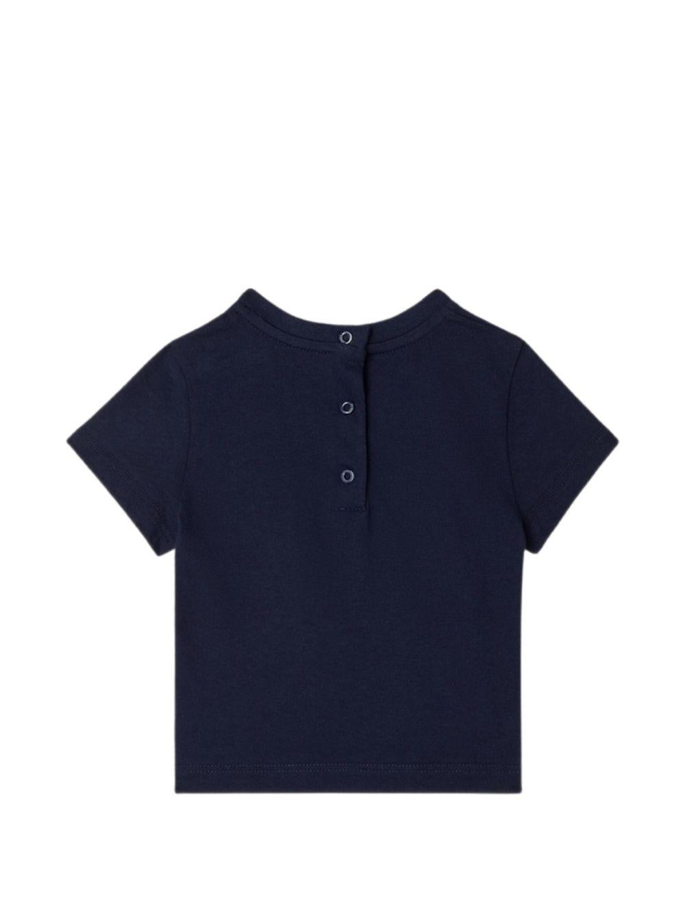 T-shirt per neonati Fendi Kids blu con logo sul davanti BMI283 7AJ F1I11 FENDI KIDS