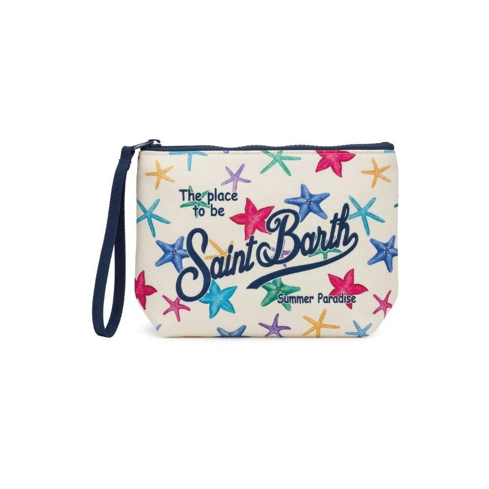 Pochette Aline MC2 Saint Barth beige con stampa stelle marine all-over ALIN001 00578L MC2 ST. BARTH KIDS