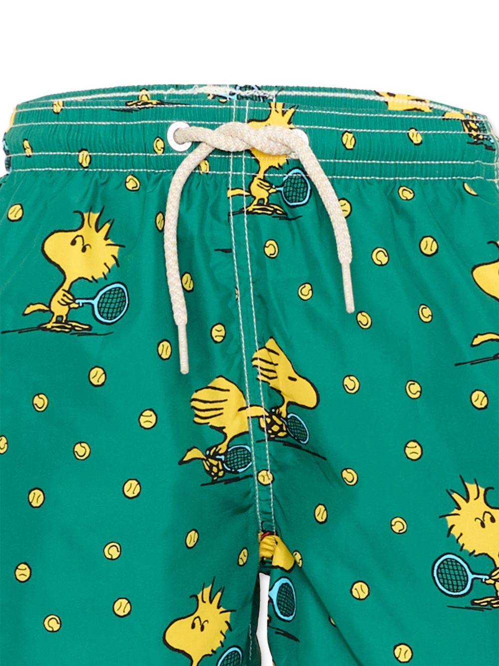 Costume per bambino MC2 Saint Barth Kids x Peanuts verde con stampa grafica all-over JEA0004 01072L MC2 ST. BARTH KIDS