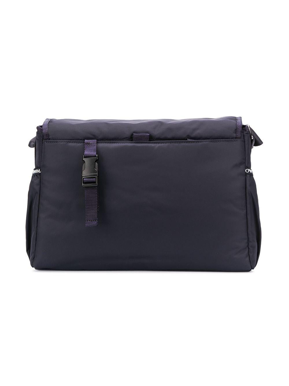 Borsa fasciatoio per neonati Emporio Armani Kids blu con logo argento 402145 CC904 06935 EMPORIO ARMANI KIDS