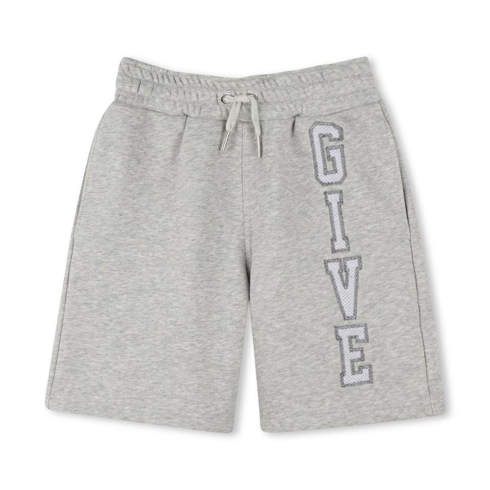 Shorts con ricamo per bambino Givenchy Kids grigio con trama effetto lana H30714 A01 GIVENCHY KIDS
