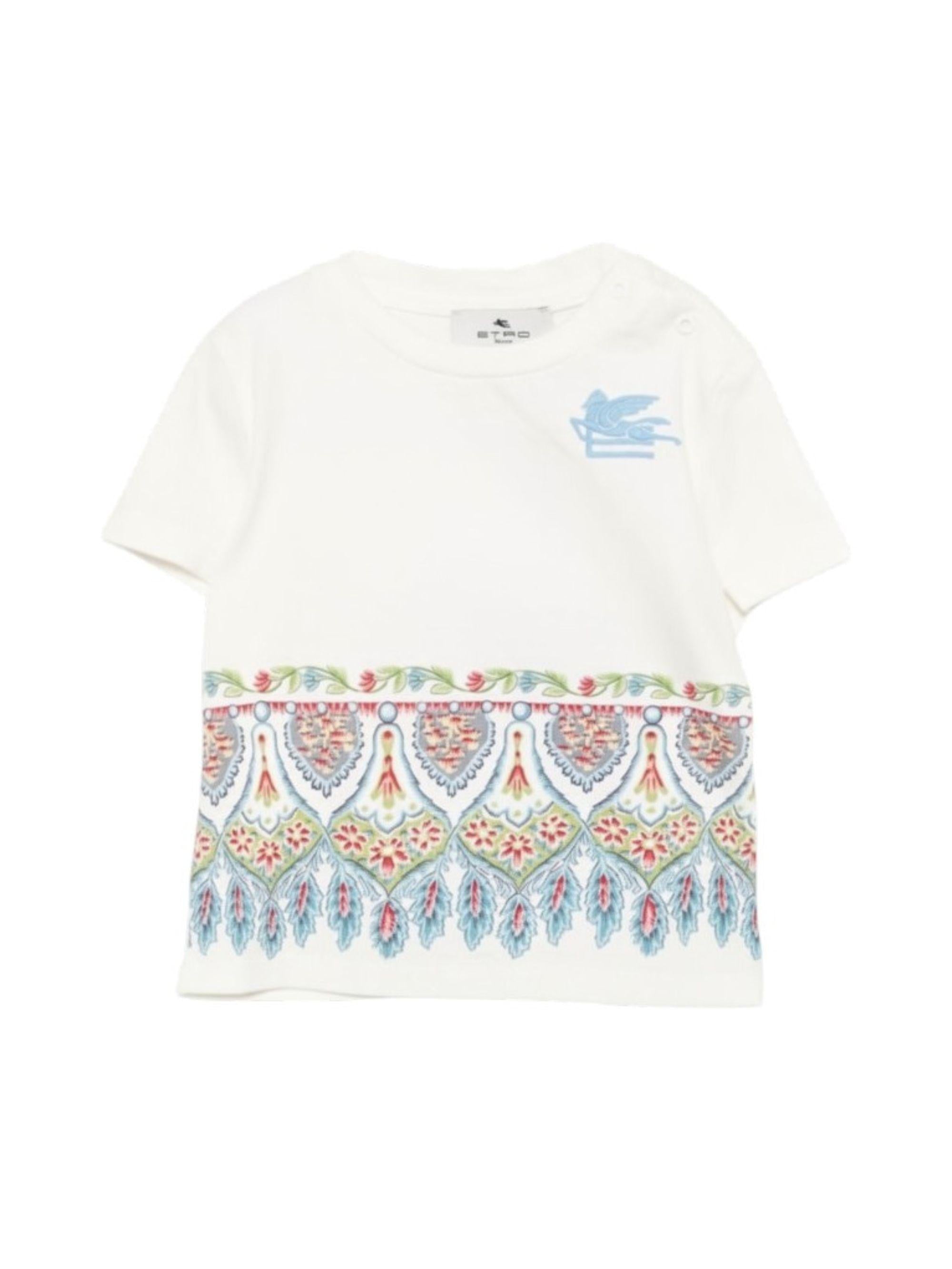 T-shirt per neonati Etro Kids bianca con stampa grafica GY8561 Z3672 102 ETRO KIDS