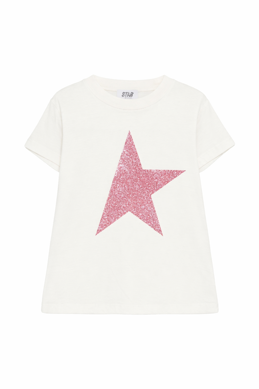 T-shirt per bambina Golden Goose Kids bianca con stella sul davanti GKP01273P002486 11560 GOLDEN GOOSE KIDS
