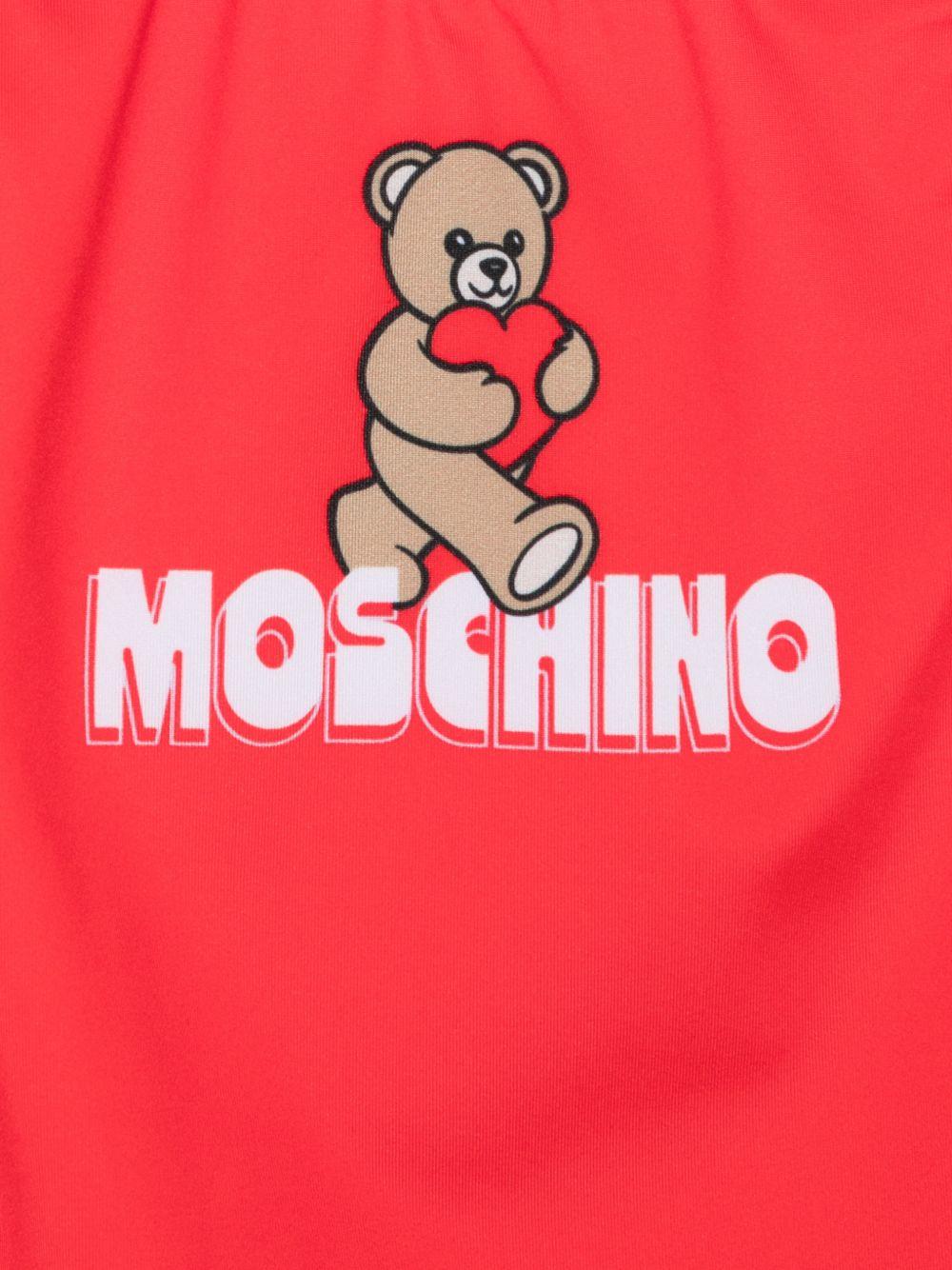 Costume da bagno per neonata Moschino Kids rosso con stampa orsetto sul davanti M3L00ALKA11 50109 MOSCHINO KIDS