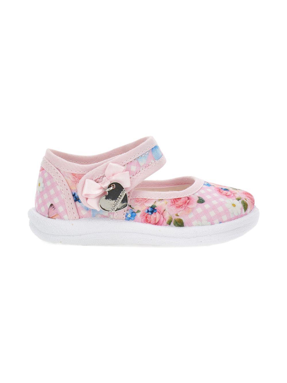 Ballerine per bambina Monnalisa rosa con stampa grafica floreale 83G000 7659 0090 MONNALISA