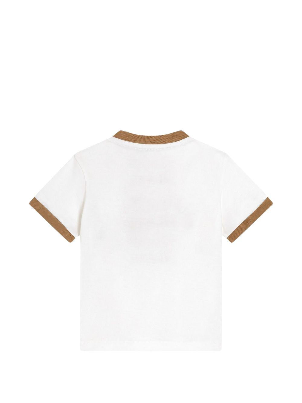 T-shirt per neonato Dolce & Gabbana Kids bianca con logo sul davanti L1JTJP G7PRH W0111 DOLCE & GABBANA KIDS