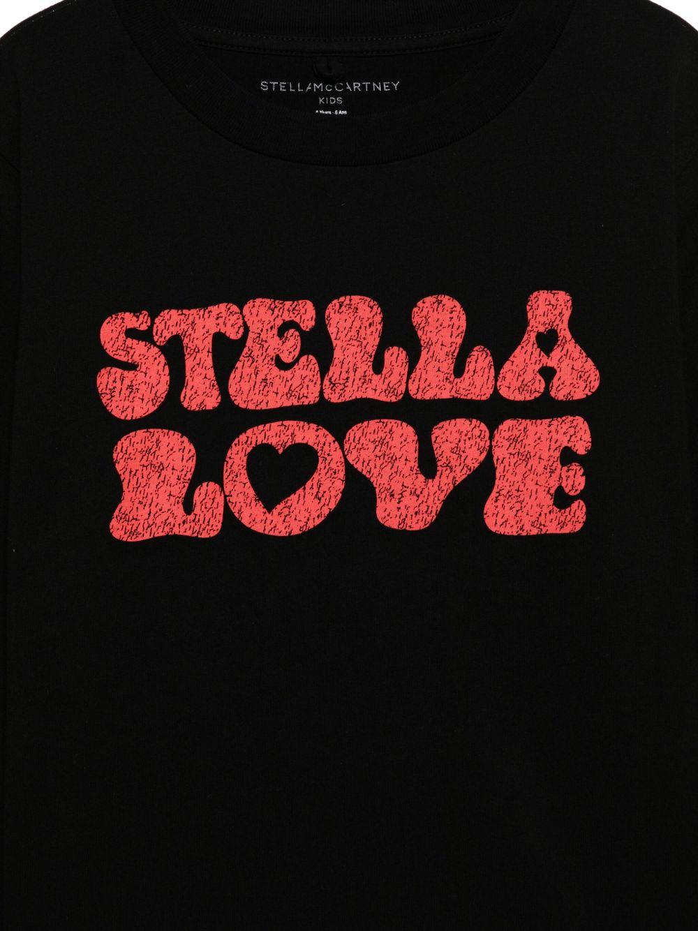 T-shirt per bambini Stella McCartney nera con stampa grafica frontale TX8C20 Z0434 961 STELLA McCARTNEY KIDS