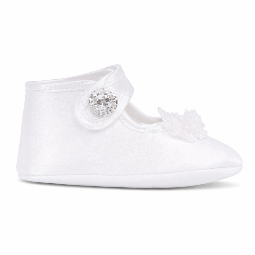 Scarpe per neonata Monnalisa bianche con chiusura a bottoni 73G007 7121 0001 MONNALISA KIDS