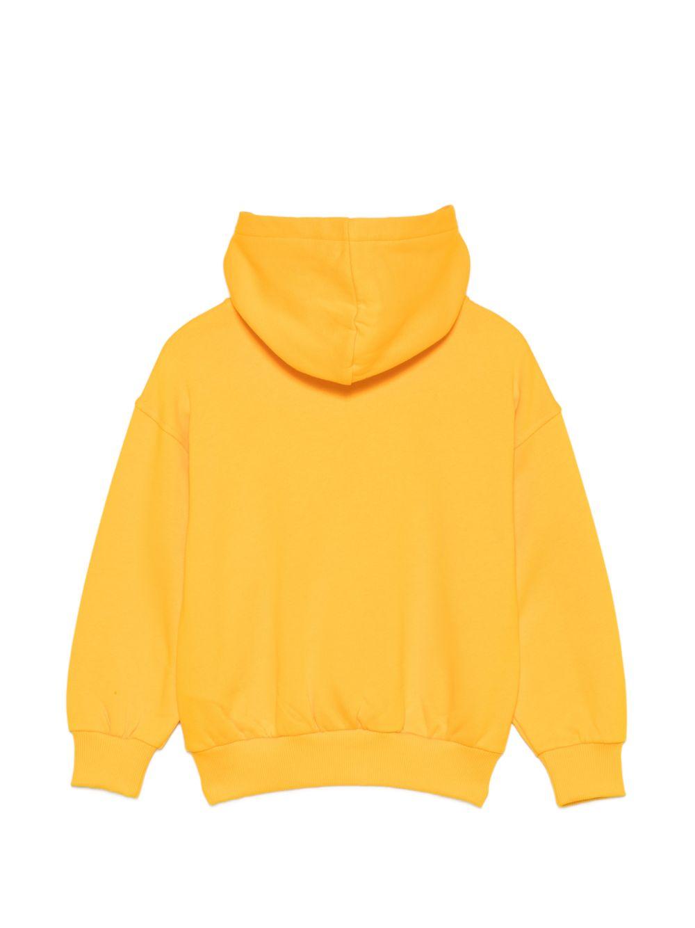 Felpa per bambini Moschino Kids gialla con stampa grafica HUF09ZLCA83 51140 MOSCHINO KIDS