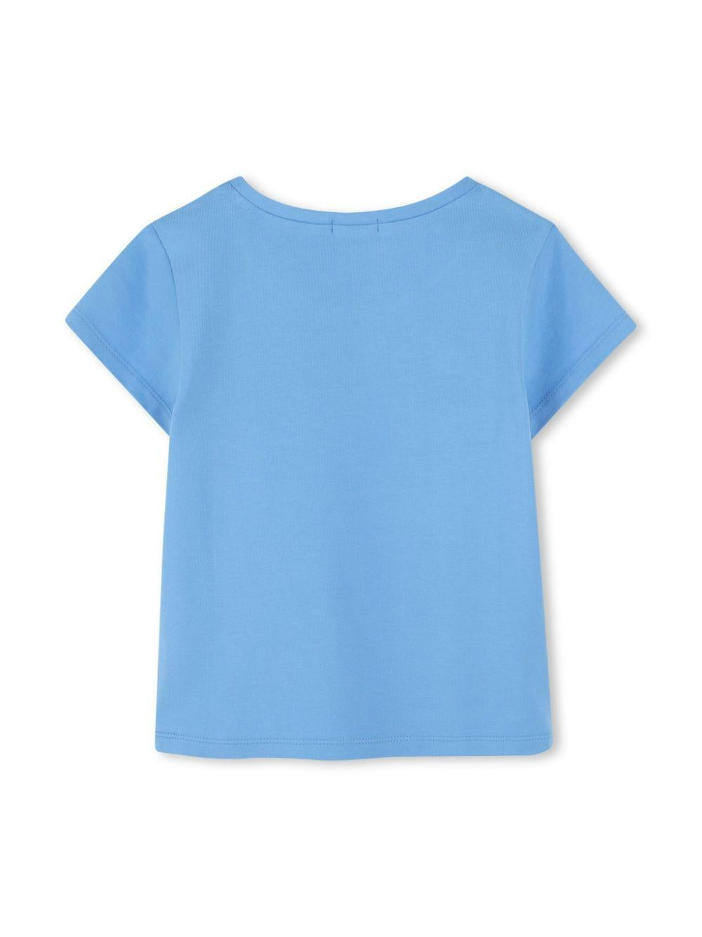 T-shirt con paillettes per bambina Billieblush blu con scollo rotondo U20923 784 BILLIEBLUSH KIDS