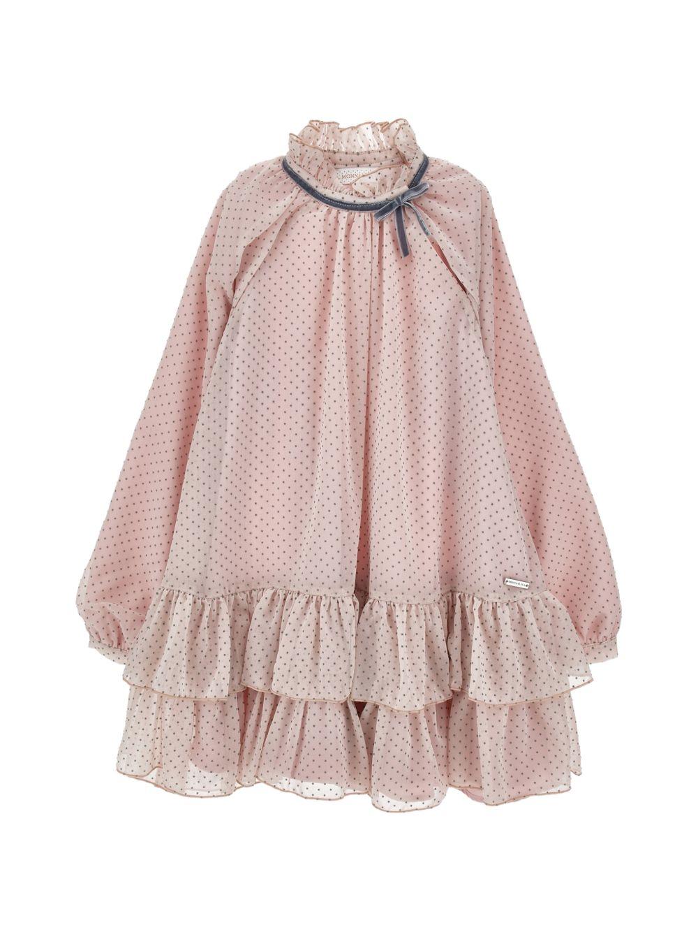 Abito per bambina Monnalisa Kids rosa con motivo a pois 71H909 8138 9132 MONNALISA KIDS