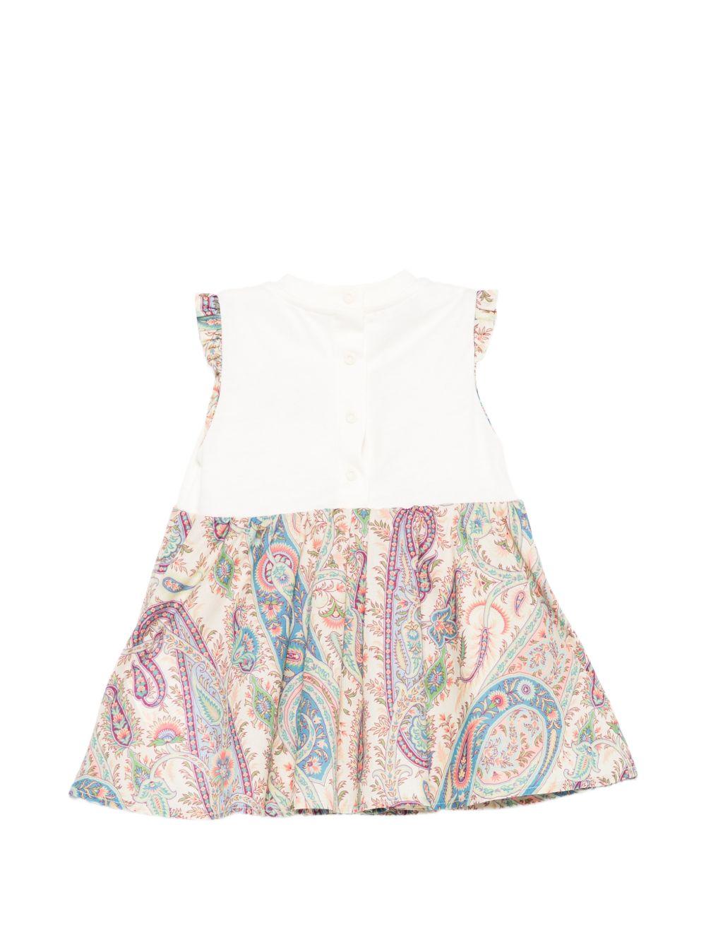 Abito per neonata ETRO KIDS bianco con motivo paisley GY1071 M0081 107MC ETRO KIDS