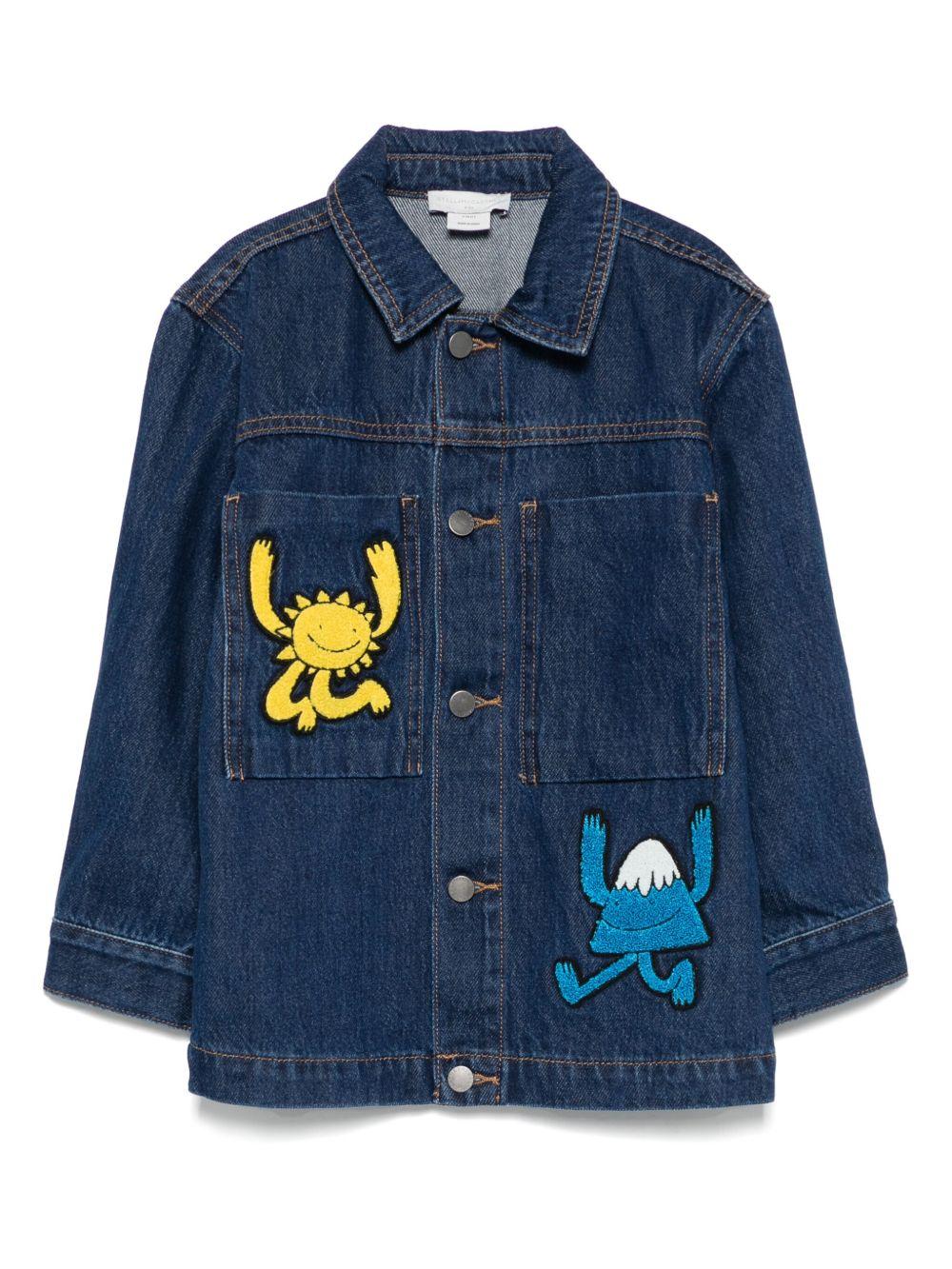 Giacca di jeans per bambino Stella McCartney Kids in denim con motivo ricamato TX2P07 Z0746 635 STELLA McCARTNEY KIDS