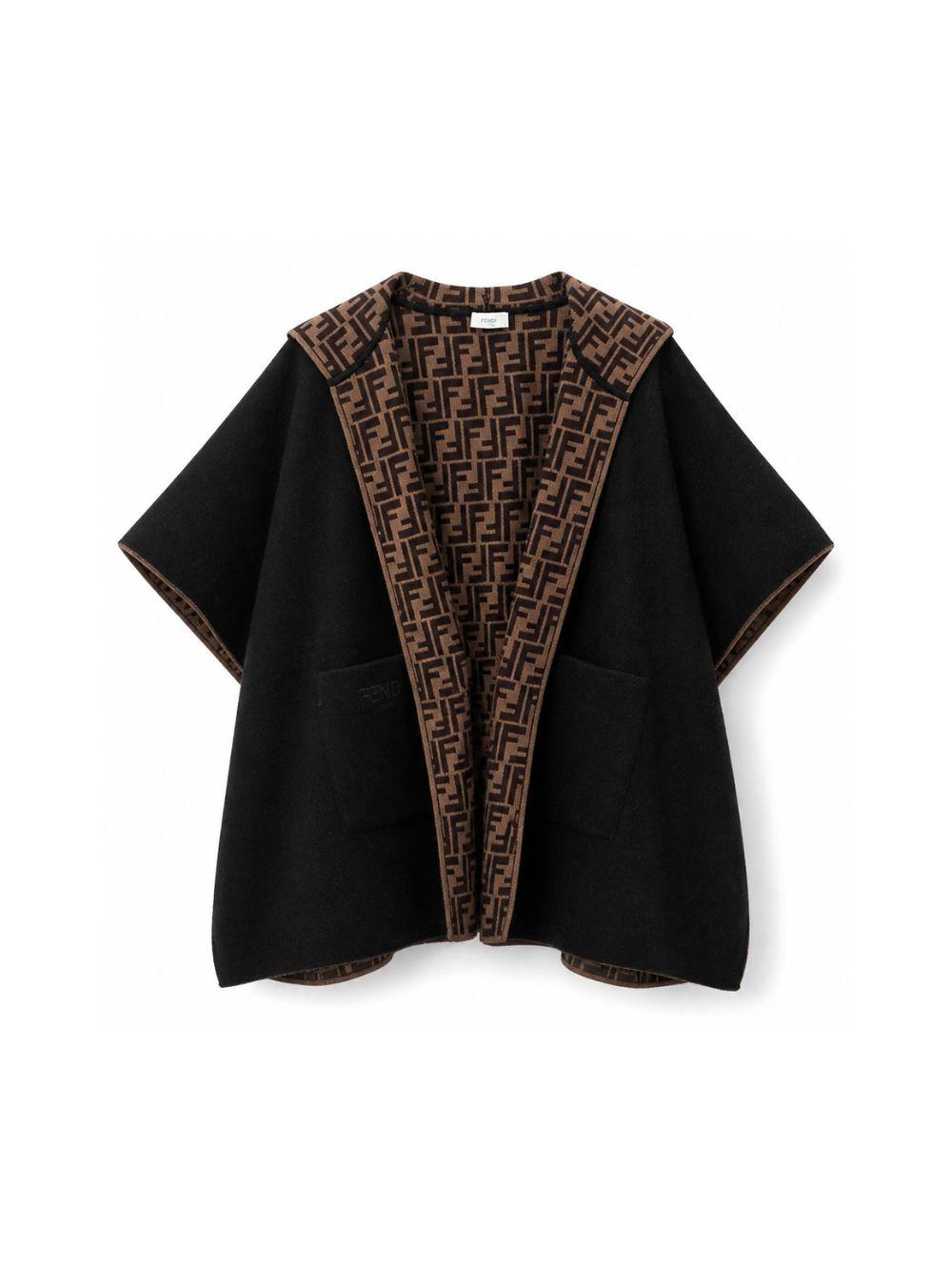 Mantella per bambini Fendi Kids nero reversibile con motivo FF JFQ056 AKLS F1M0T FENDI KIDS