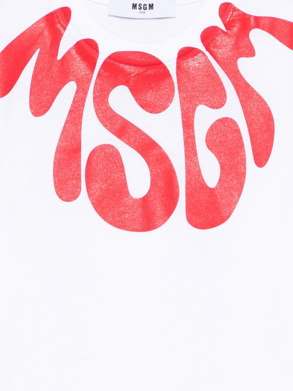 T-shirt per bambino MSGM Kids bianca con stampa grafica S6MSJUTH222 001/06 MSGM KIDS