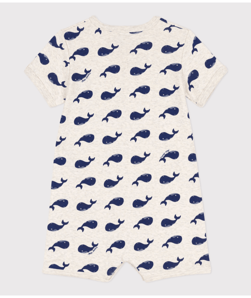 Tutina per neonati Petit Bateau beige con fantasia grafica all-over A09G6 01 PETIT BATEAU KIDS