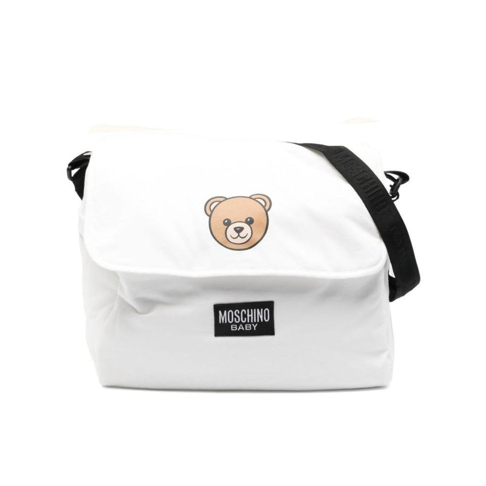 Borsa per neonati Moschino Kids bianca con stampa Teddy Bear MUX05VLCA19 10063 MOSCHINO KIDS