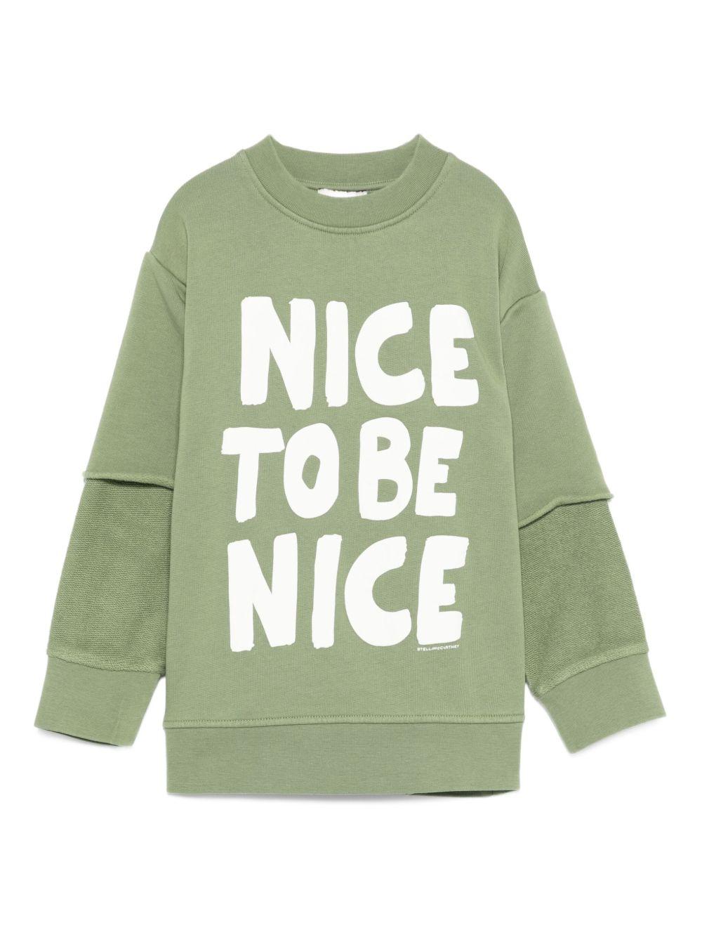 Felpa per bambino Stella McCartney Kids verde con design a strati TX4R40 Z0453 727 STELLA McCARTNEY KIDS