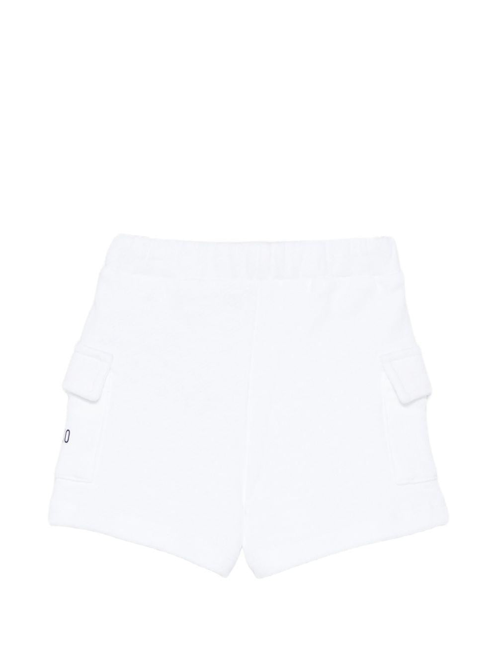 Shorts per neonato Moschino Kids bianchi con tasche applicate MUQ01VLCA88 10101 MOSCHINO KIDS