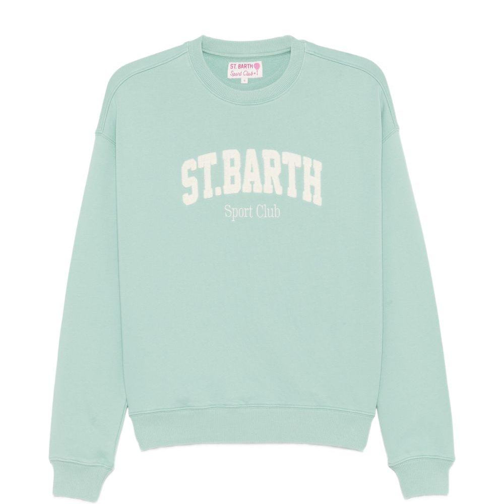 Felpa da donna MC2 Saint Barth verde con applicazione logo STD0001 01234L MC2 ST. BARTH