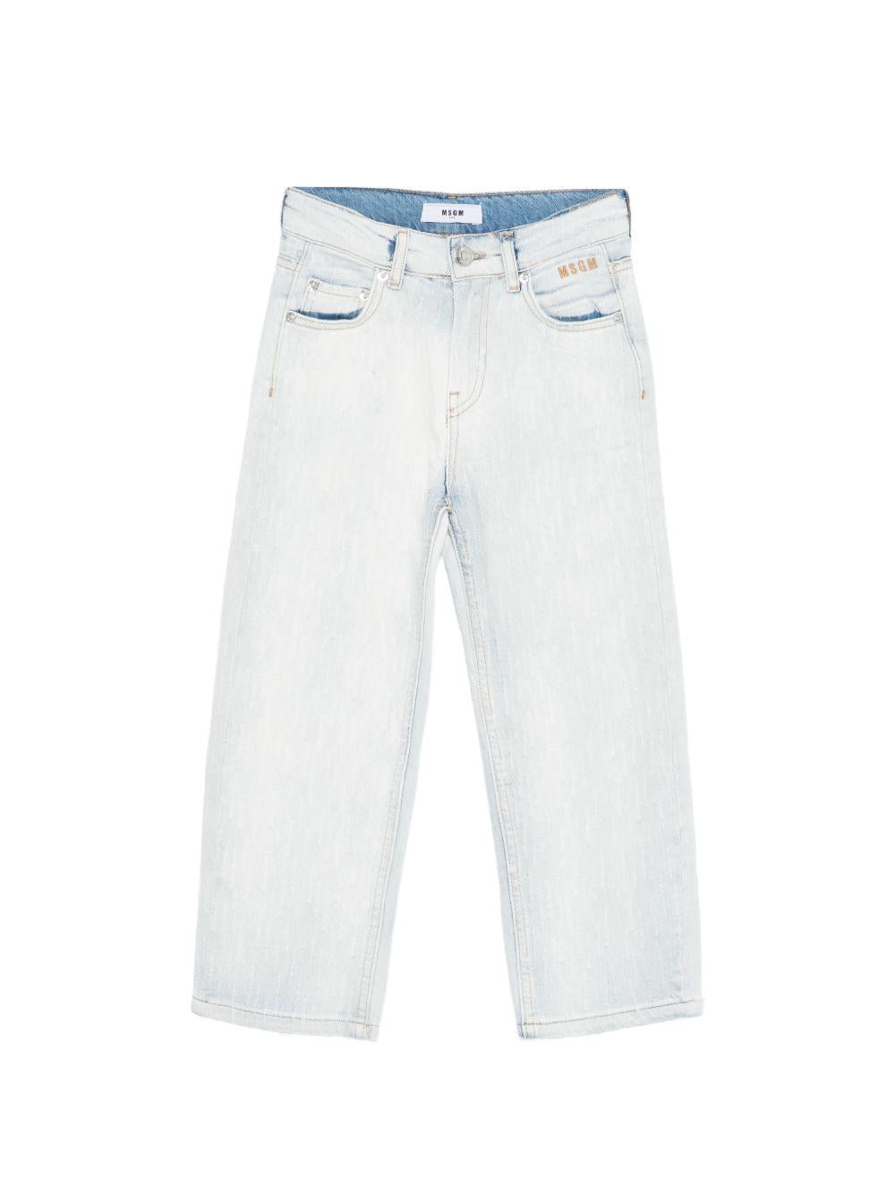 Jeans per bambino MSGM Kids denim con logo S6MSJUDP044 126 MSGM KIDS