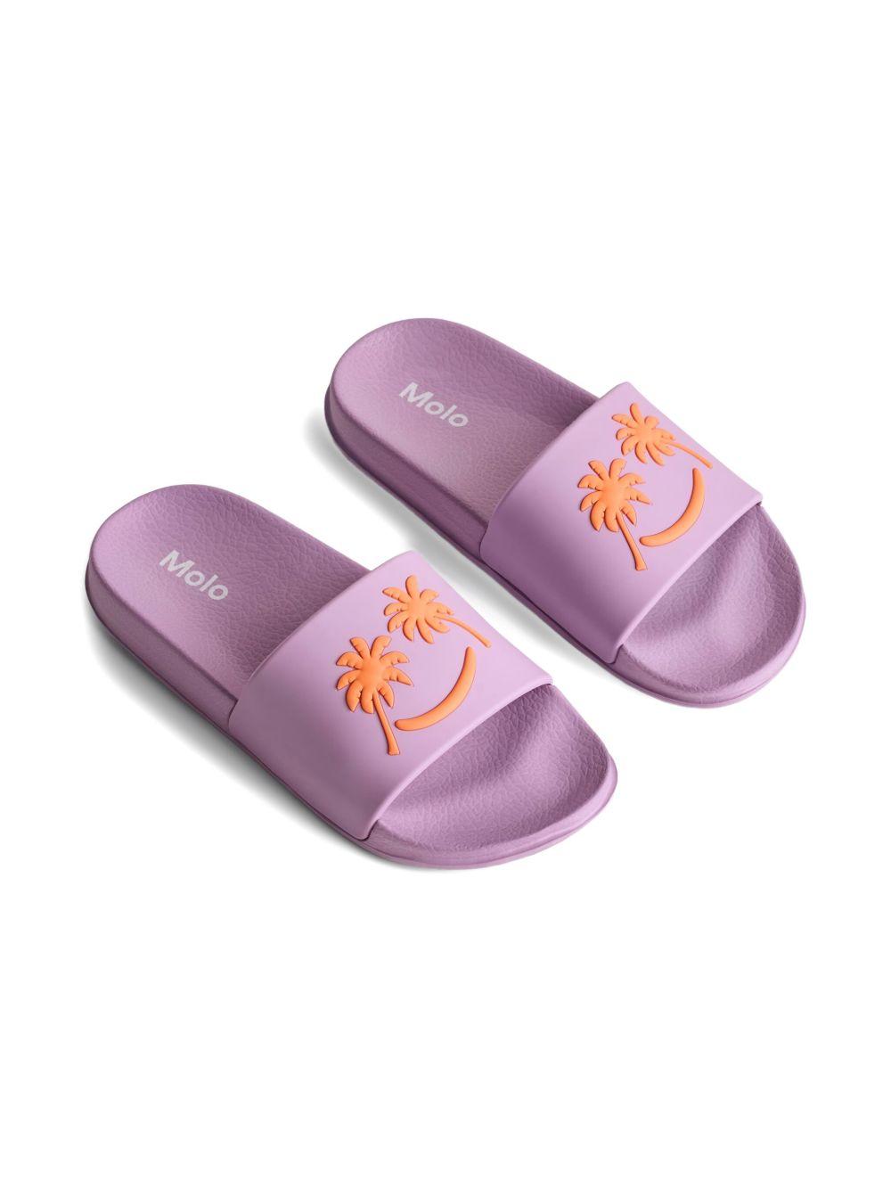 Sandali Zhappy per bambina Molo lilla con motivo Palm Tree 7S26U201 5640 MOLO KIDS
