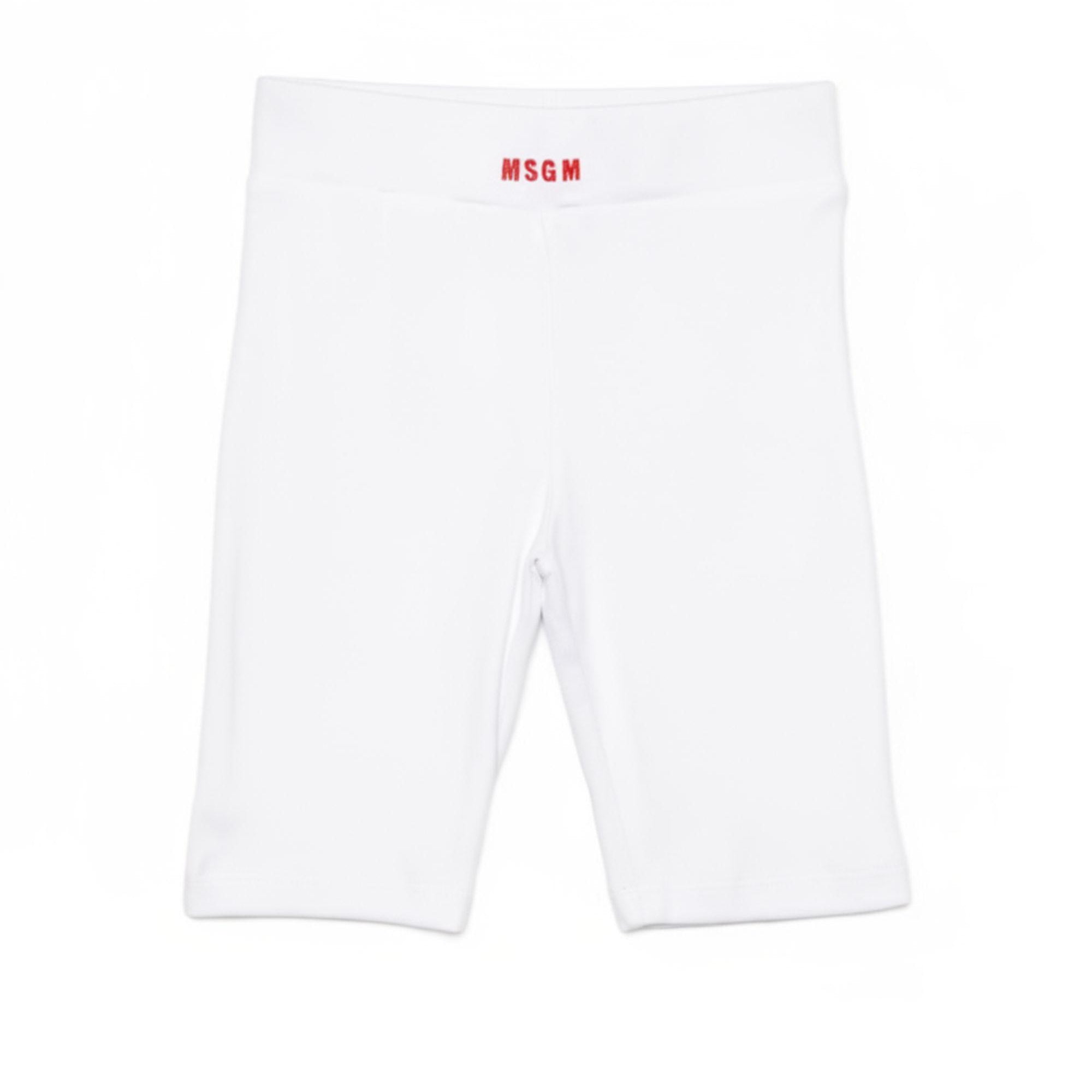 Leggins per bambina MSGM Kids bianchi con logo sul davanti S6MSJGCI230 001 MSGM KIDS