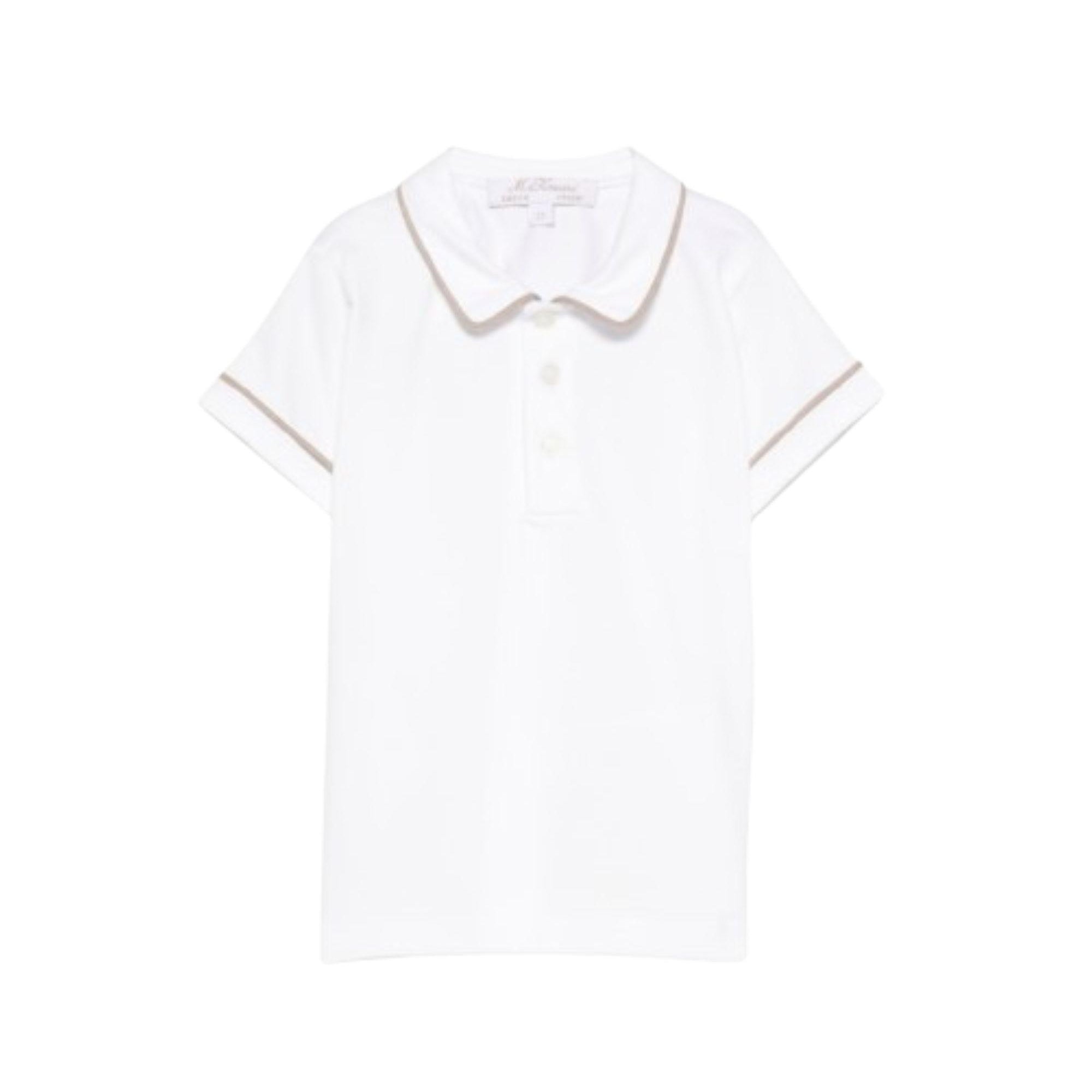 T-shirt per neonato Mariella Ferrari bianca con dettagli beige CAY23 BIANCO BEIGE MARIELLA FERRARI KIDS