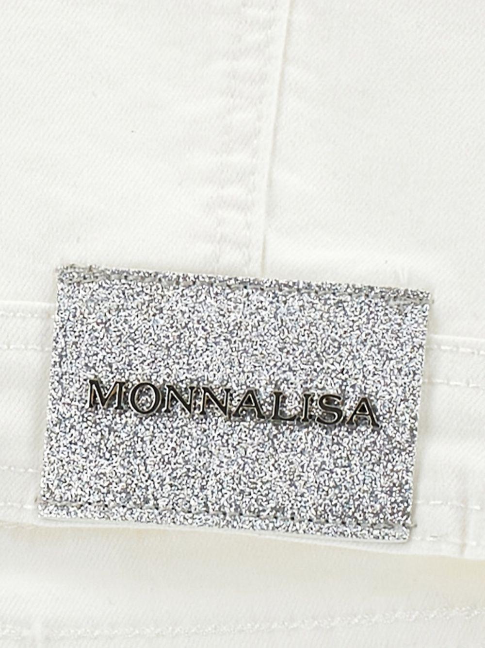 Giacca per bambina Monnalisa bianca con applicazioni cristalli 79G105NP 7015 0001 MONNALISA KIDS
