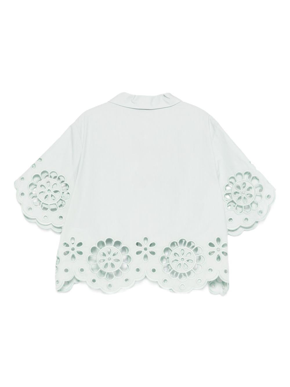 Camicia per bambina Zimmermann Kids verde con dettagli traforati 5844TR S261 ZIMMERMANN KIDS