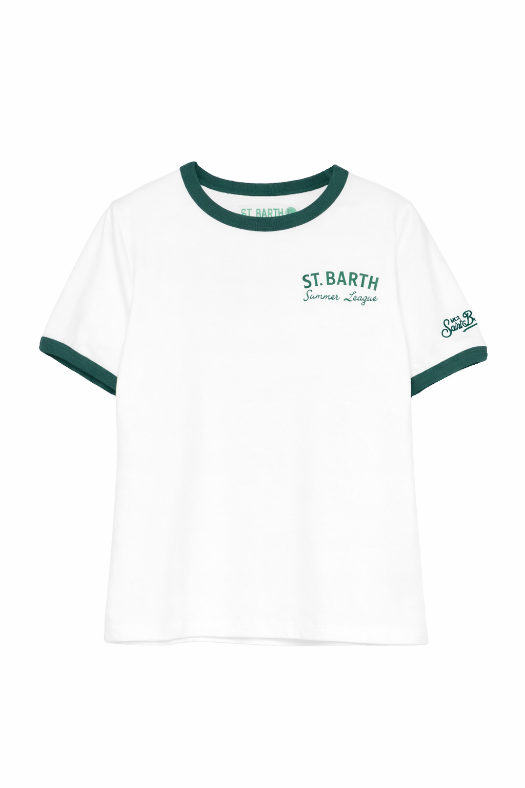 T-shirt per bambino MC2 Saint Barth Kids bianca con scollo rotondo DENA001 03846L MC2 ST. BARTH KIDS