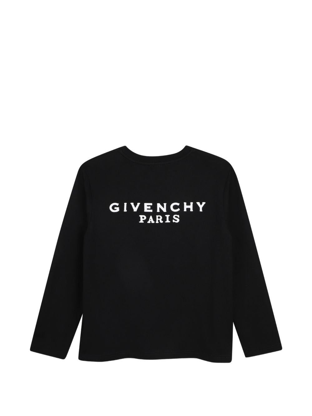 T-shirt per bambini Givenchy Kids nera con logo sul davanti H31415 09B GIVENCHY KIDS