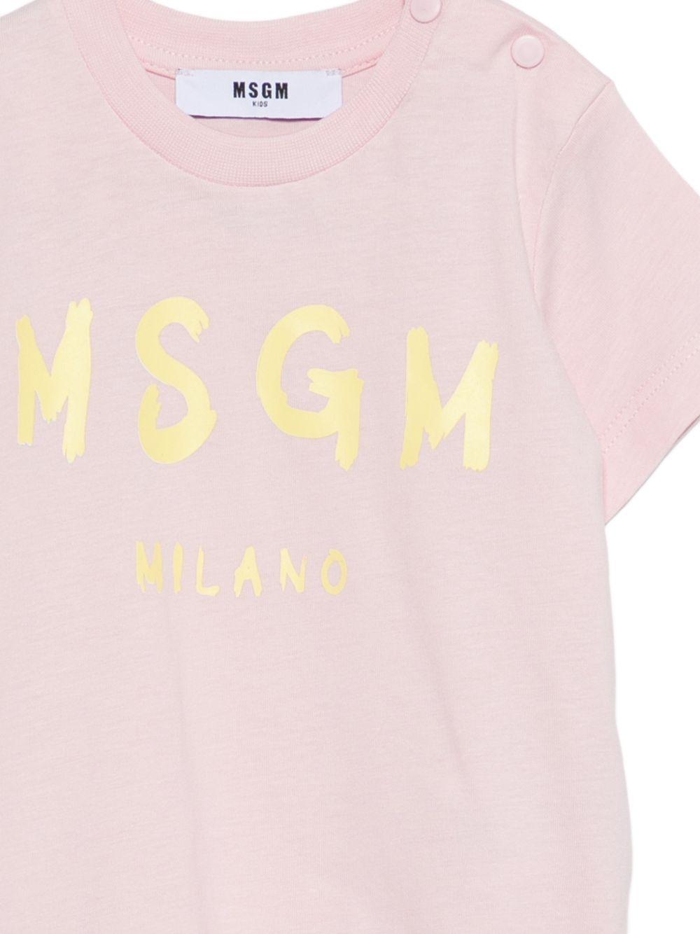 T-shirt per neonata MSGM Kids rosa con stampa grafica logo S6MSUNTH266 MS076 MSGM KIDS