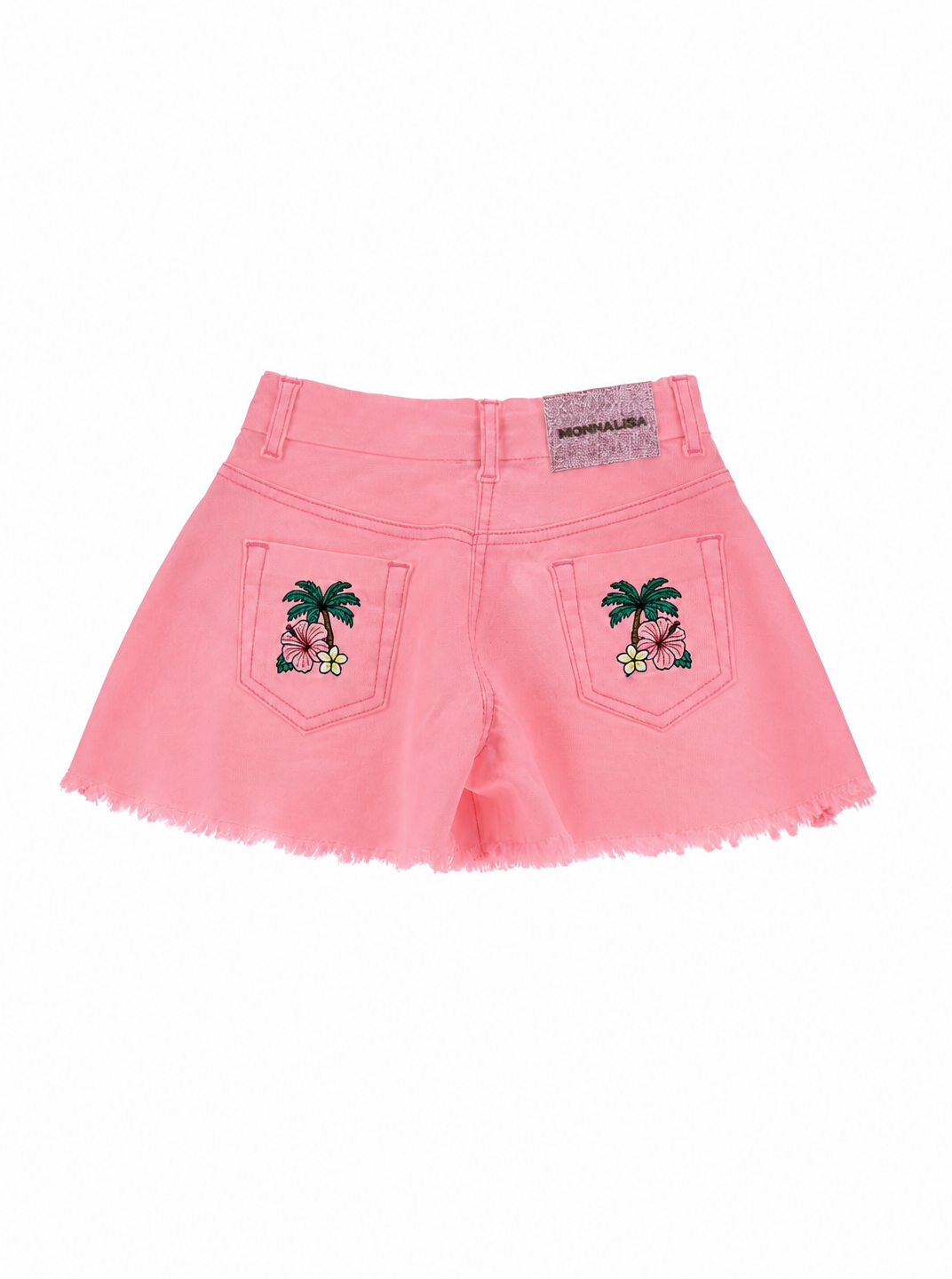 Shorts per bambina Monnalisa Kids x Disney rosa con decorazioni ricamate sul retro 19H420 8043 0093 MONNALISA KIDS