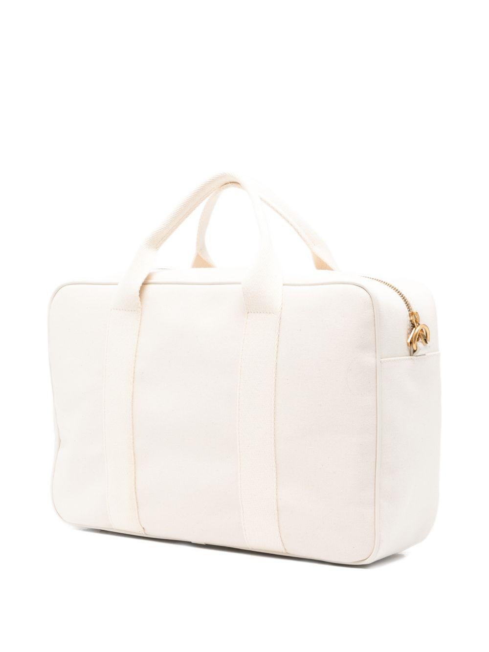 Borsa fasciatoio per neonati Balmain Kids bianca con logo ricamato BY0608 Z3829 102 BALMAIN KIDS