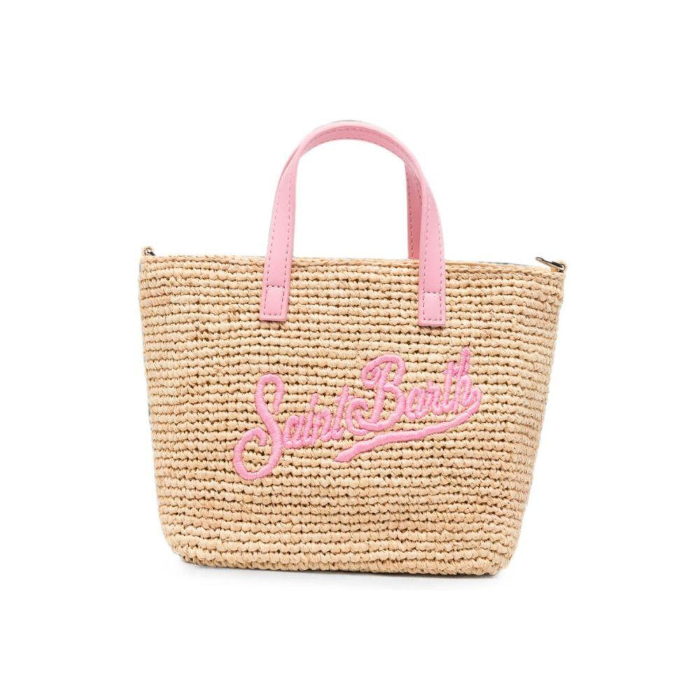 Borsa Mini City MC2 Saint Barth beige con ricamo logo sul davanti RAFC003 00415L MC2 ST. BARTH KIDS