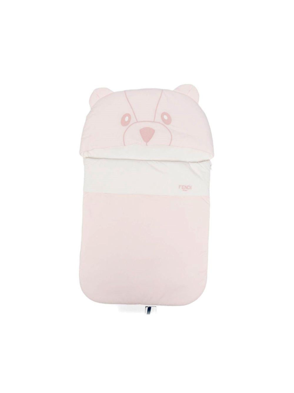 Sacco a pelo per neonata Fendi Kids rosa con motivo orsetto BUJ324 ST8 F0C11 FENDI KIDS