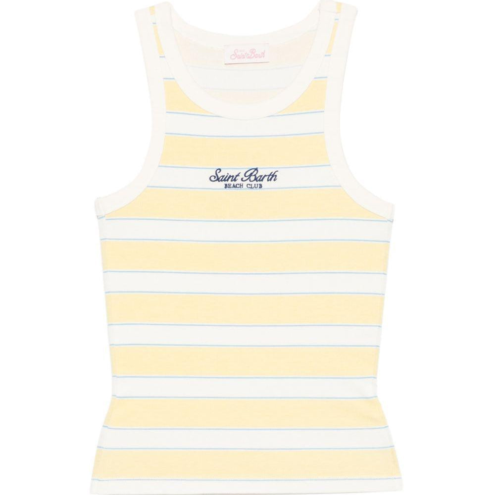 Canotta da donna MC2 Saint Barth gialla con motivo a righe AAD001 02678L MC2 ST. BARTH