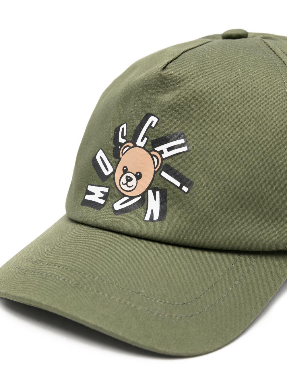Cappello da baseball per bambini Moschino Kids verde con logo sul davanti HVX01NLOA00 30037 MOSCHINO KIDS