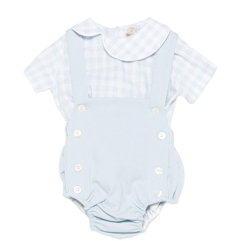 Set body e shorts per neonato La Stupenderia azzurro con motivo a quadretti 2TBCT53 M59Y51 LA STUPENDERIA KIDS