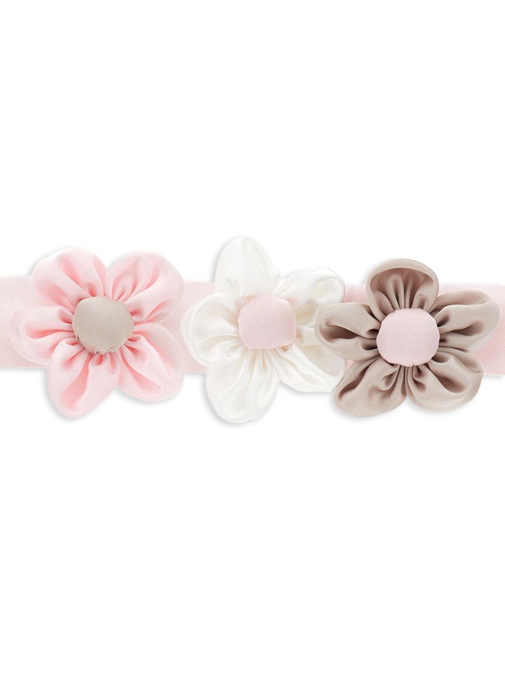 Fascia per neonata Monnalisa rosa con dettaglio fiori 39G002 7088 0090 MONNALISA KIDS