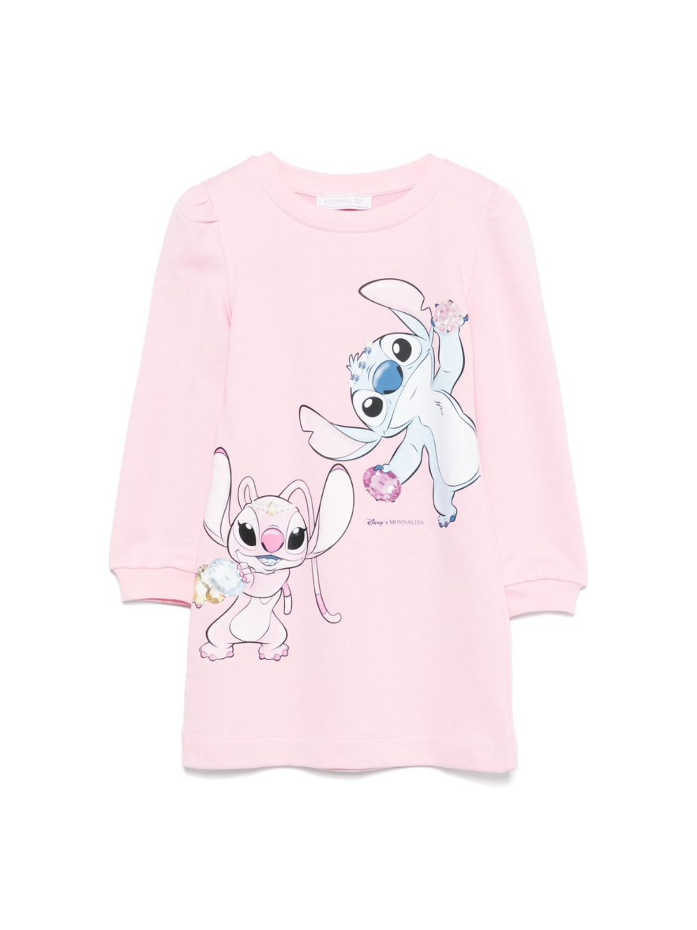 Abito per bambina Disney x Monnalisa rosa con stampa Stitch 19F902 6011 0090 MONNALISA