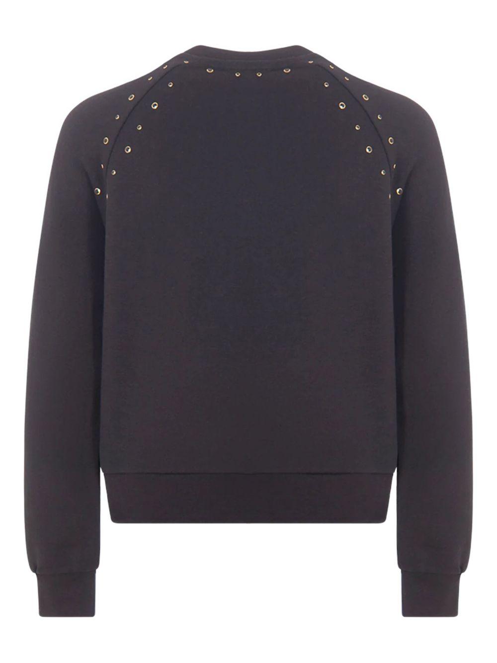 Felpa per bambina MSGM Kids nera con borchie color oro F5MSJGSW148 110 MSGM KIDS