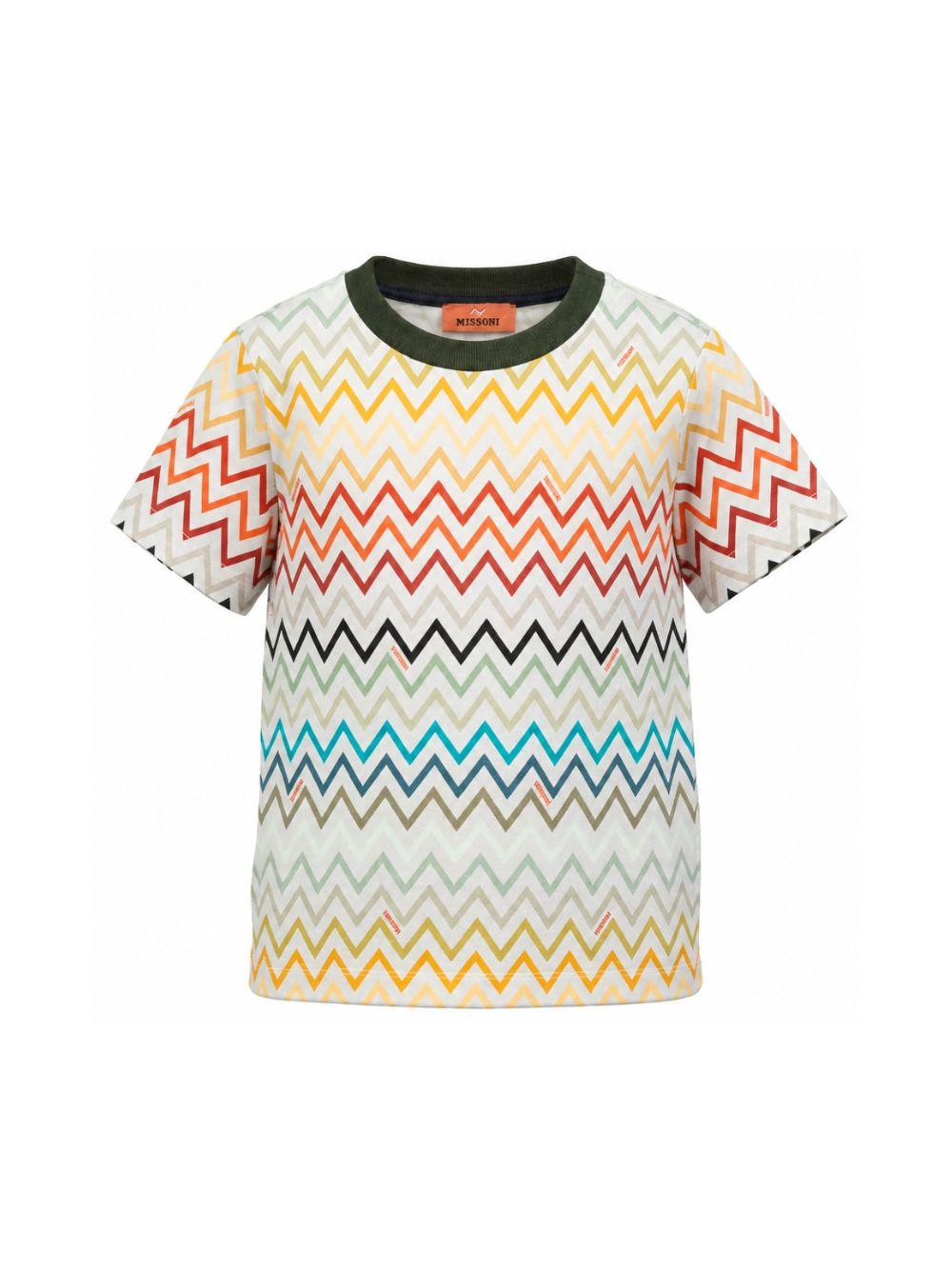 T-shirt per bambino Missoni Kids multicolore con stampa zigzag MZ8H21 Z4094 960MC MISSONI KIDS