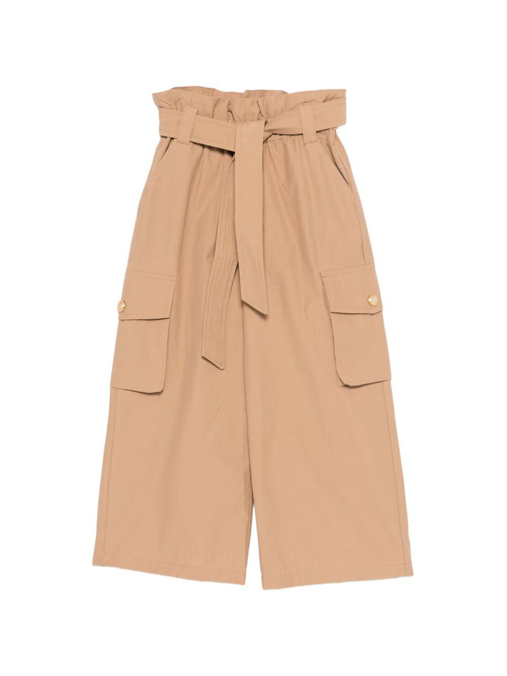 Pantaloni per bambina Balmain Kids marrone con cinta BY6B90 B0094 116 BALMAIN KIDS