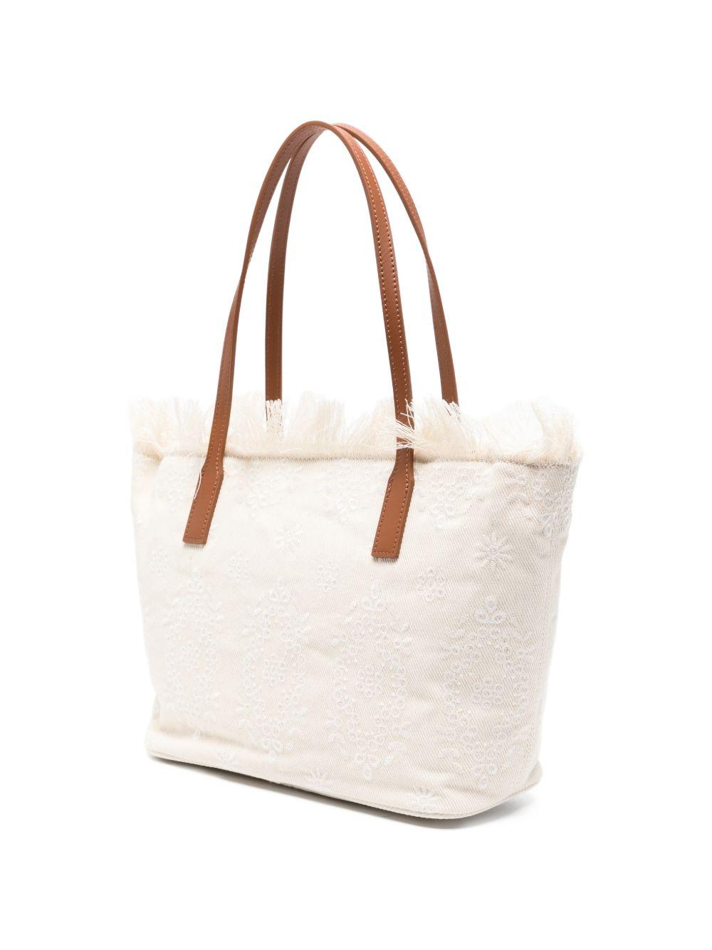 Borsa City Medium MC2 Saint Barth bianca con frange CBMF001 01034L MC2 ST. BARTH KIDS