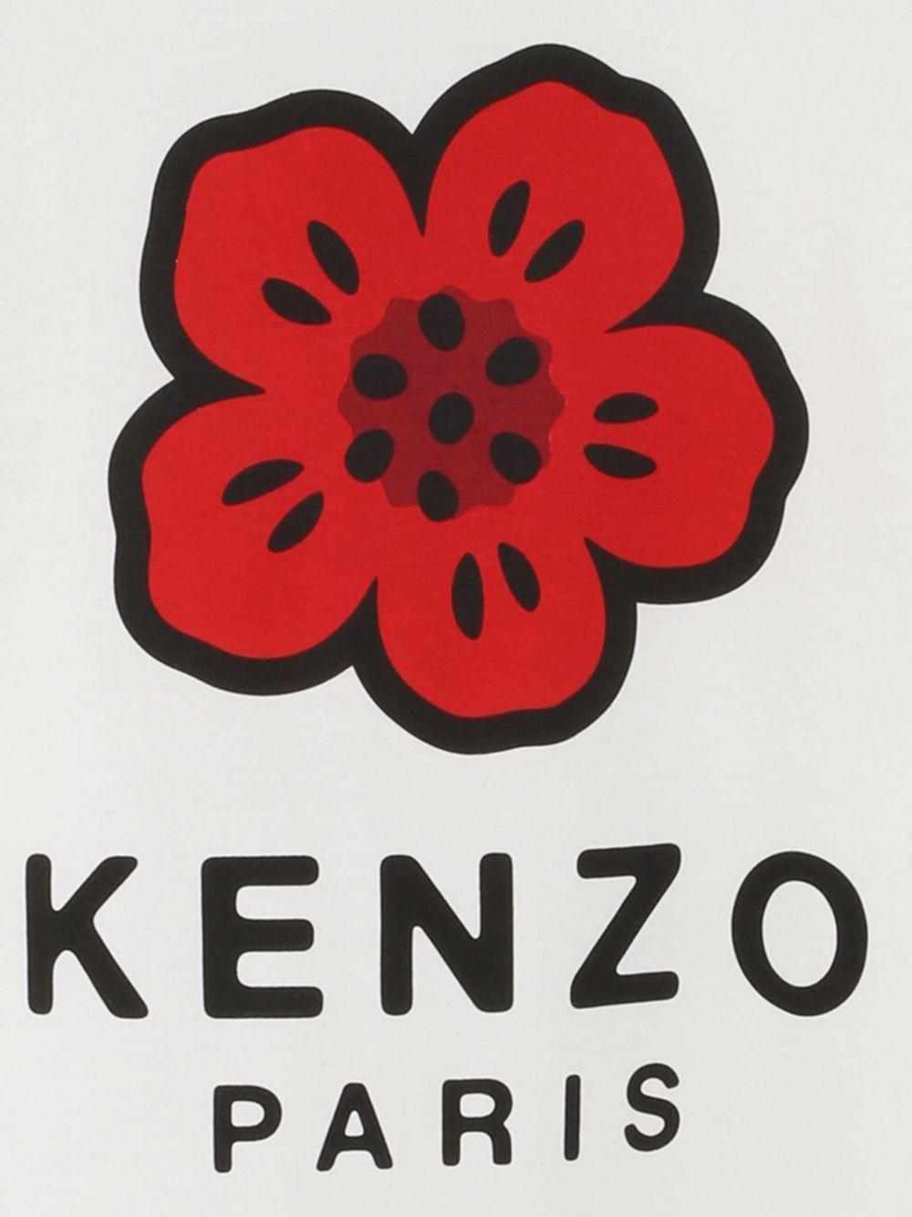 T-shirt per bambini Kenzo Kids bianco con stampa a fiori K61482 117 KENZO KIDS