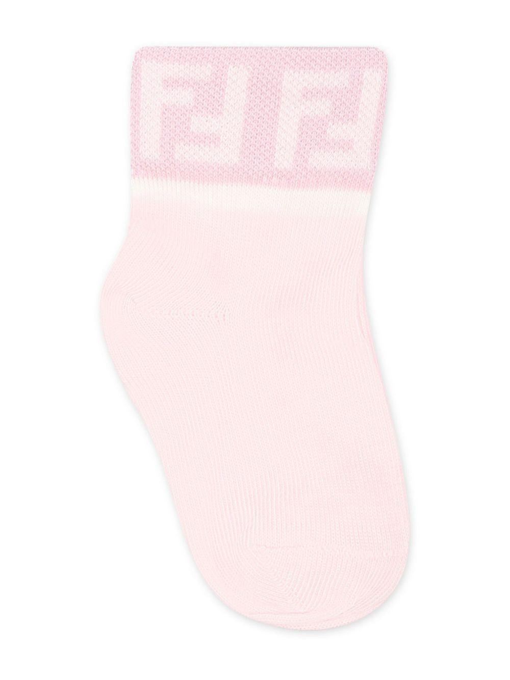 Calzini per neonata Fendi Kids multicolore con logo ricamato (5 paia) BFN038 ASQV F1PMK FENDI KIDS