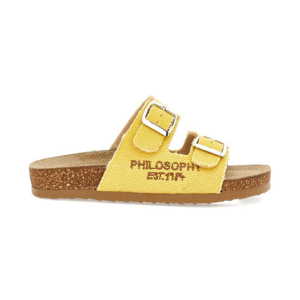 Ciabatte per bambina Philosophy di Lorenzo Serafini Kids gialle con logo sui lati I8G007 7717 0014 PHILOSOPHY KIDS