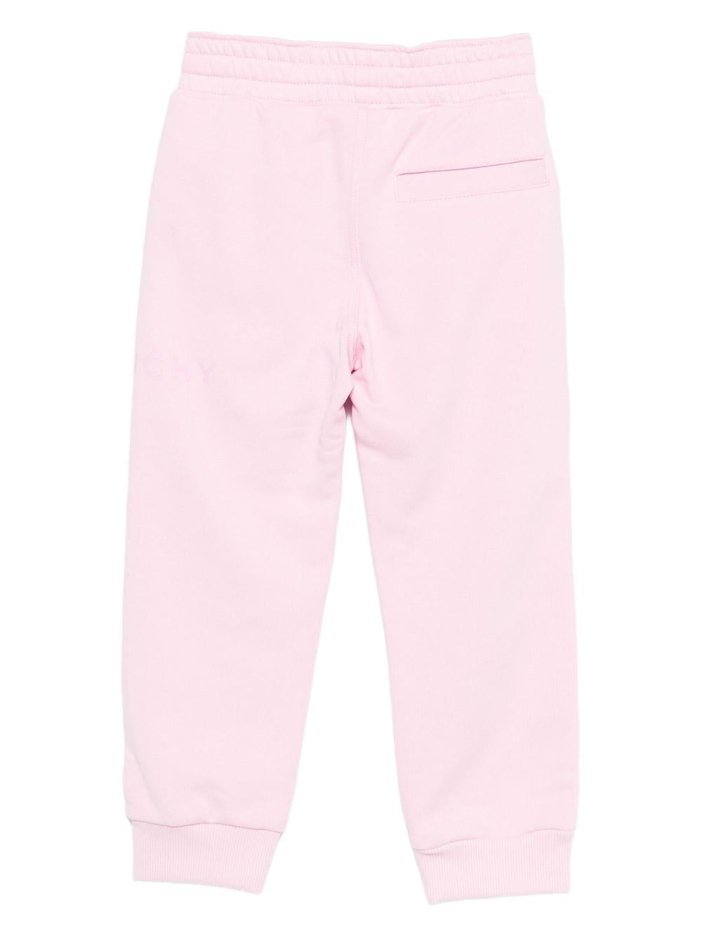 Pantaloni sportivi per bambina Givenchy Kids rosa con logo ricamato H30922 46N GIVENCHY KIDS